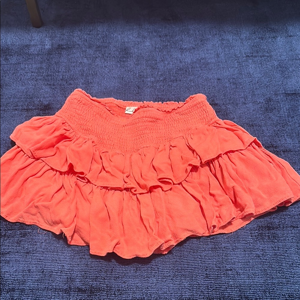 Coral Ruffled Skirt